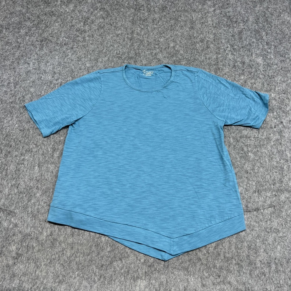 Chicos Shirt Womens XL Short Sleeve Asymmetrical Hem Modal Casual Top